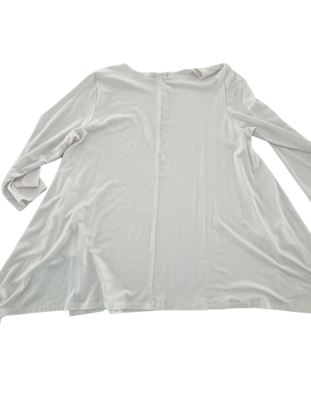 Comfy USA White Modal Swing Tunic Top Large Sharkbite Side Slit Made USA - Picture 3 of 5